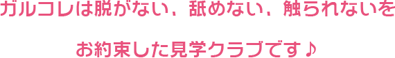 ガルコレは脱がない、舐めない、触られないをお約束した見学クラブです♪